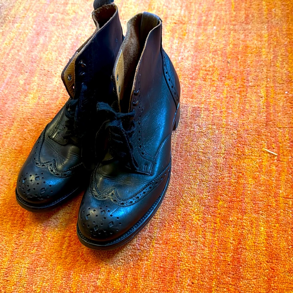 Jeffery West black wing tip women’s boot